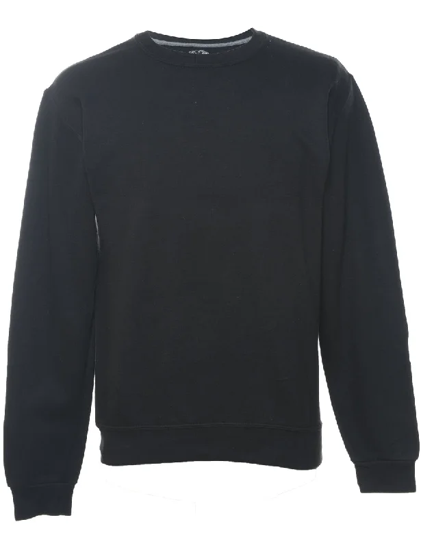 Chic Outfits Black Plain Sweatshirt - S