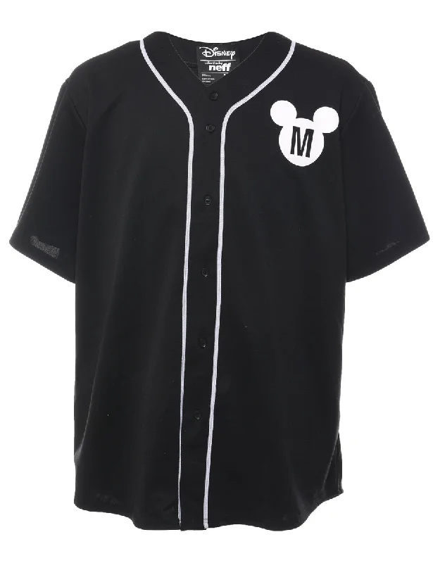 Simple Elegance Black & White 1990s Mickey Mouse Jersey - XL
