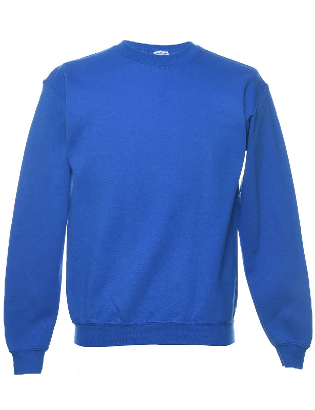 Comfy Chic Blue Plain Sweatshirt - M