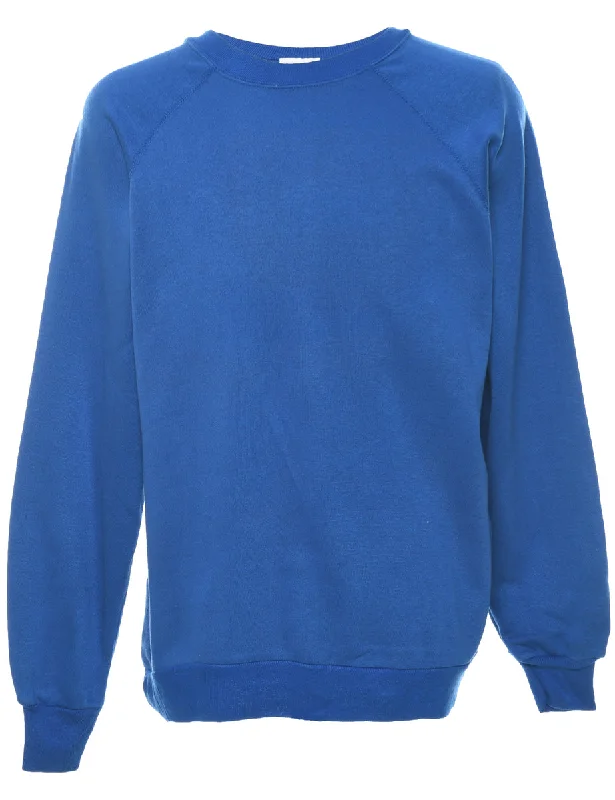 Easy Style Blue Plain Sweatshirt - XL