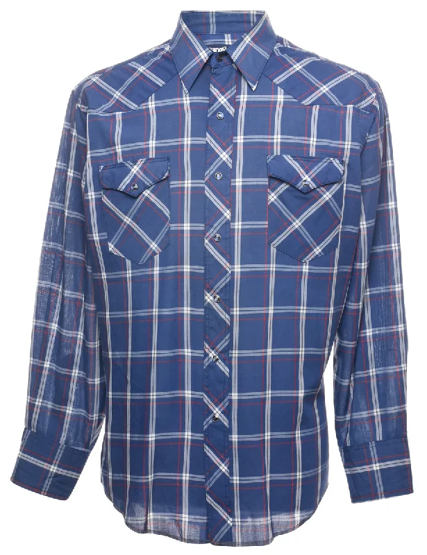 Elegant Design Blue & Red Wrangler Checked Shirt - L