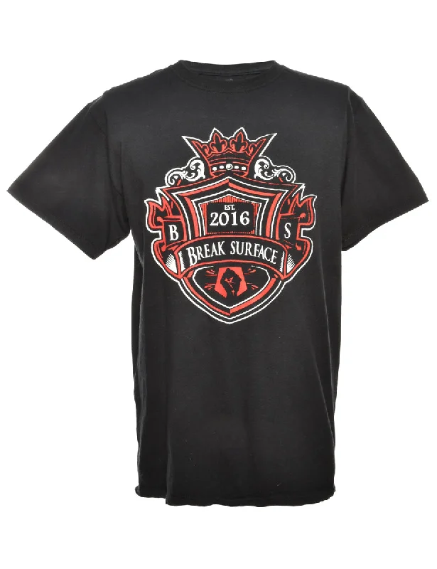 Relaxed Fashion Break Surface Printed T-shirt - M