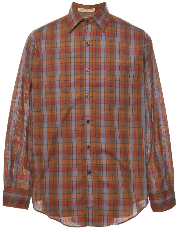 Casual Chic Looks Brown Checked Shirt - M