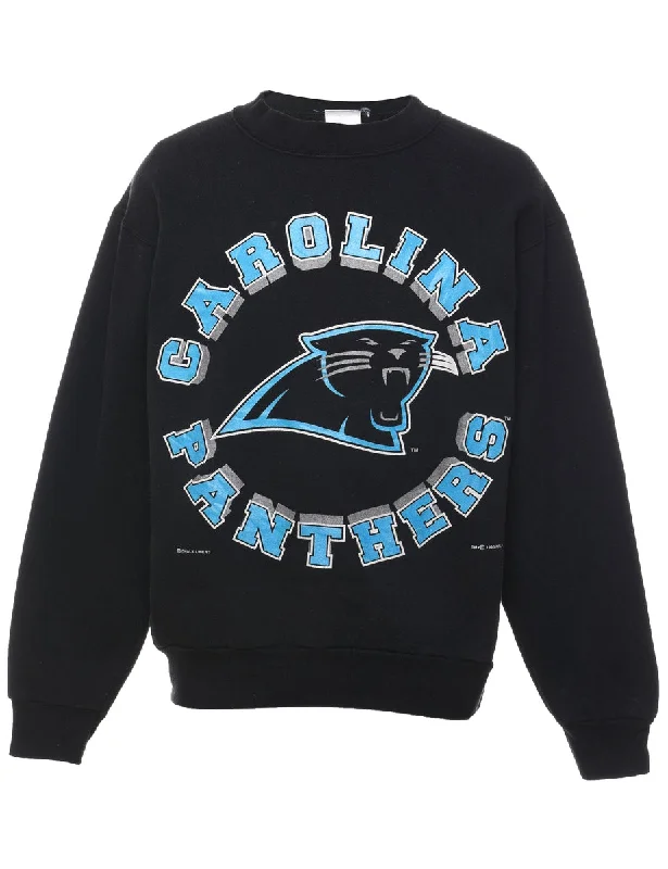 Everyday Outfits Carolina Panthers Black & Light Blue Printed Sweatshirt - L