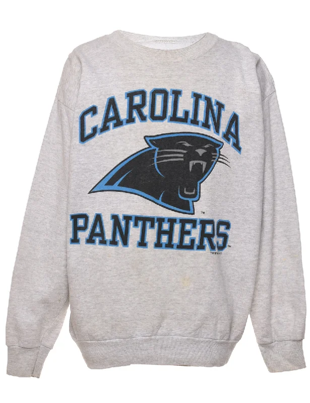 Cozy Dress Carolina Panthers Grey, Navy & Black Printed Sweatshirt - L