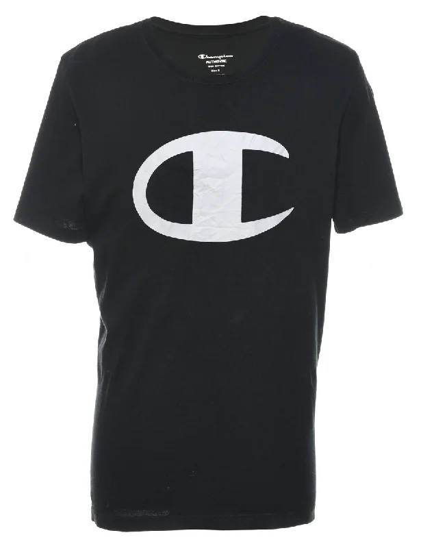 Classic Style Champion Black Printed T-shirt - S