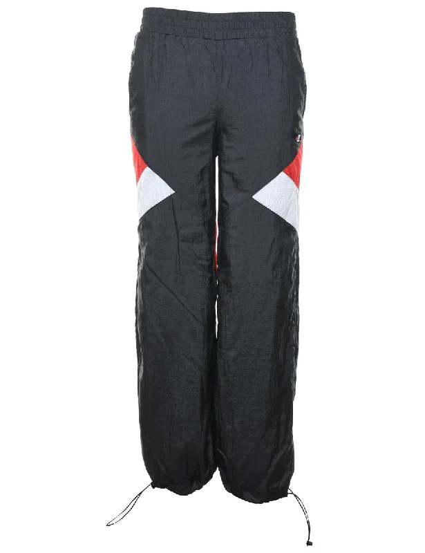 Knowledge And Elegance Champion Black, Red & White Sporty Track Pants - W24 L30