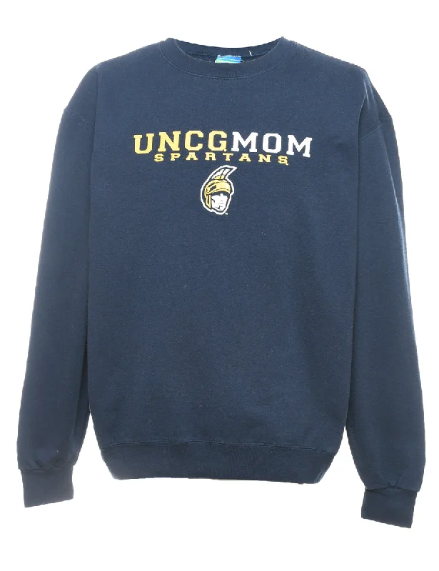 Urban Sense Champion Navy & Yellow Spartans Design Printed Sweatshirt - L