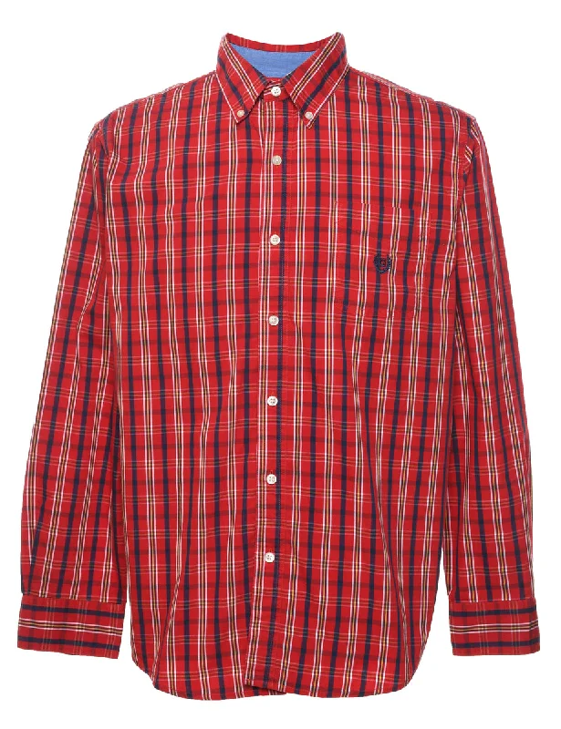 Elegant Wear Chaps Red Checked Shirt - L