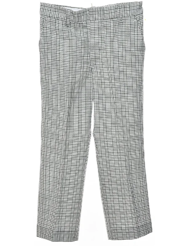 Casual And Casual Checked Pattern Trousers - W32 L26