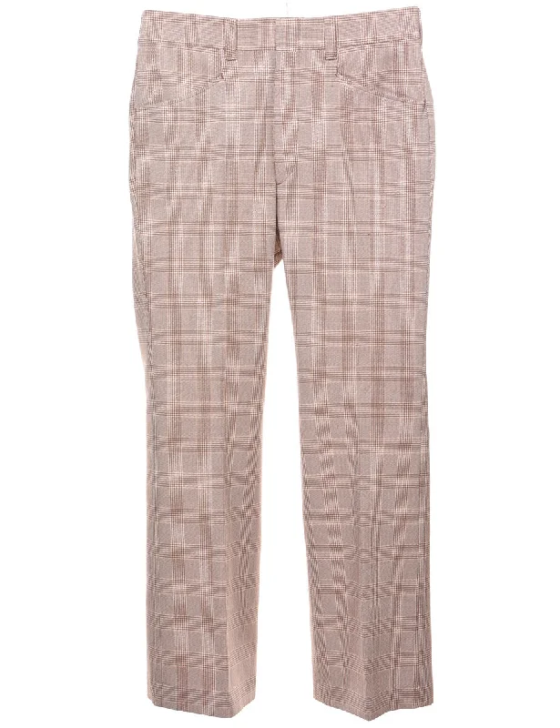 Slim Fit Checked Pattern Trousers - W34 L29