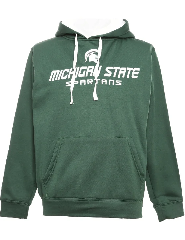 Soft Wearables Dark Green Printed Hoodie - S