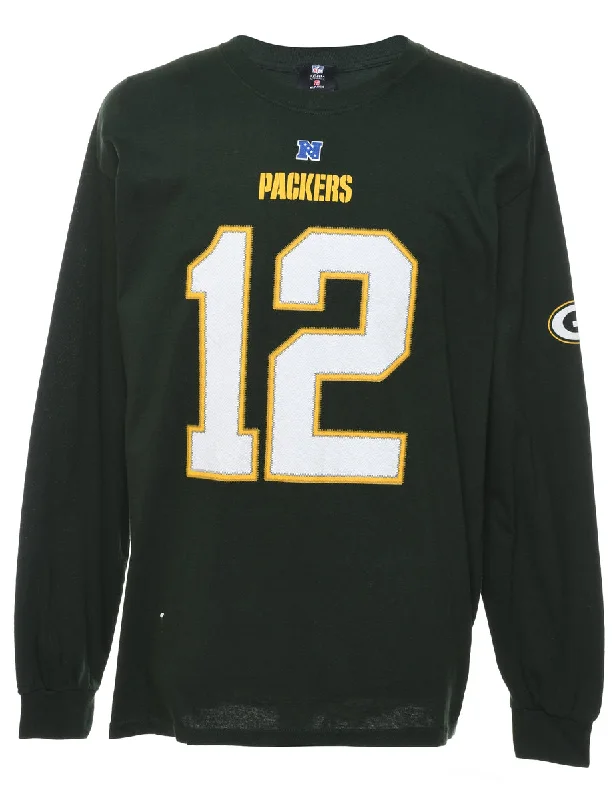 Must-have For Fashion Dark Green & Yellow NFL Sports T-shirt - L