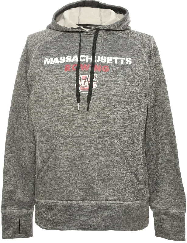 All-Day Wear Dark Grey Adidas Printed Hoodie - M