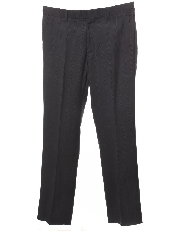 Relaxed Chic DKNY Black Striped Trousers - W33 L30