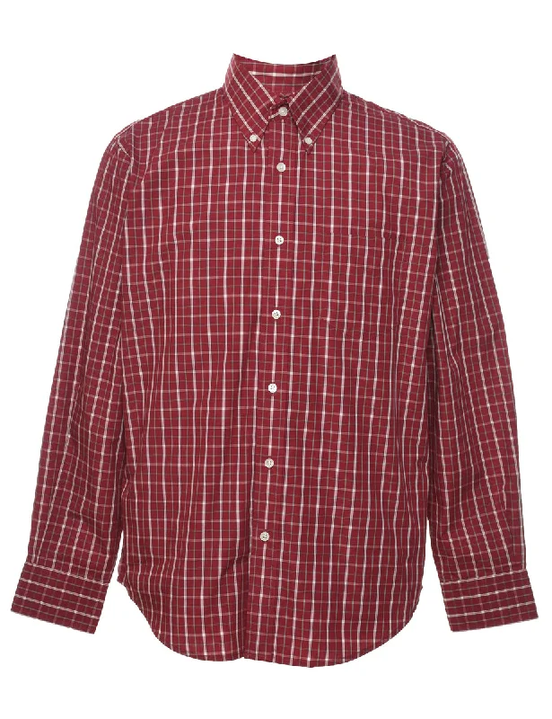 Cozy Lounge Wear Dockers Red Checked Shirt - M