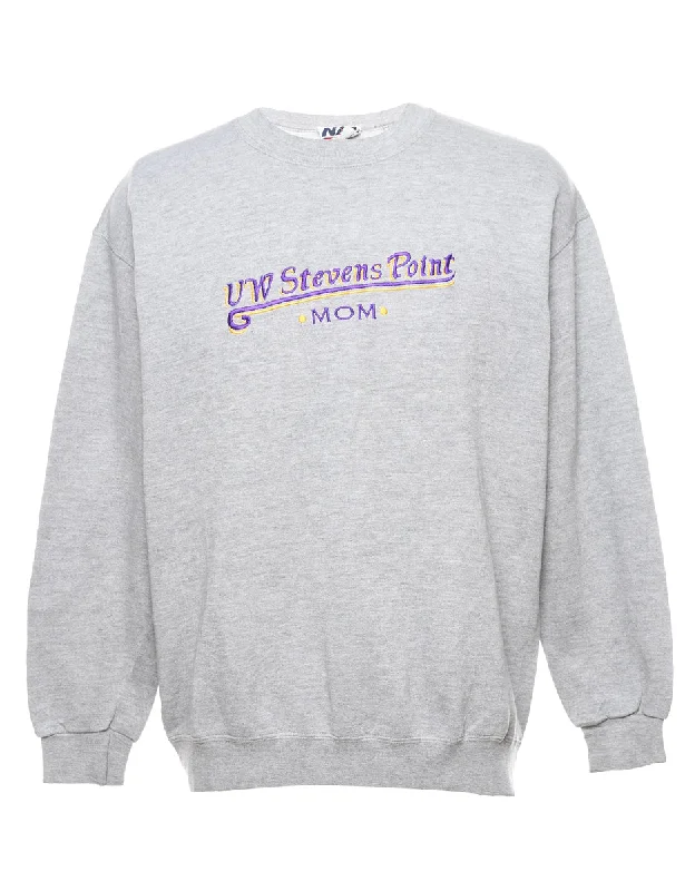 Casual Wear Embroidered Printed Sweatshirt - L