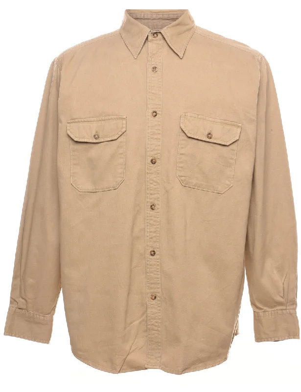 Weekend Style Faded Glory Classic Beige Denim Shirt - M