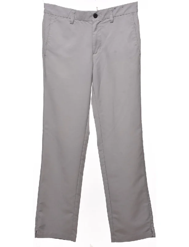 Refreshing Design Fila Light Grey Straight-Fit Trousers - W30 L31