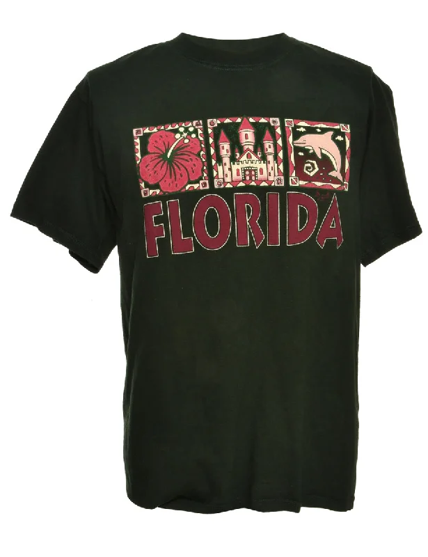 Stylish Comfort Florida Printed T-shirt - M
