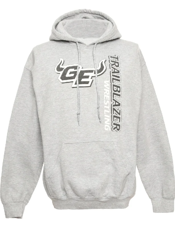 Noble Temperament Gildan Grey Printed Hoodie - M