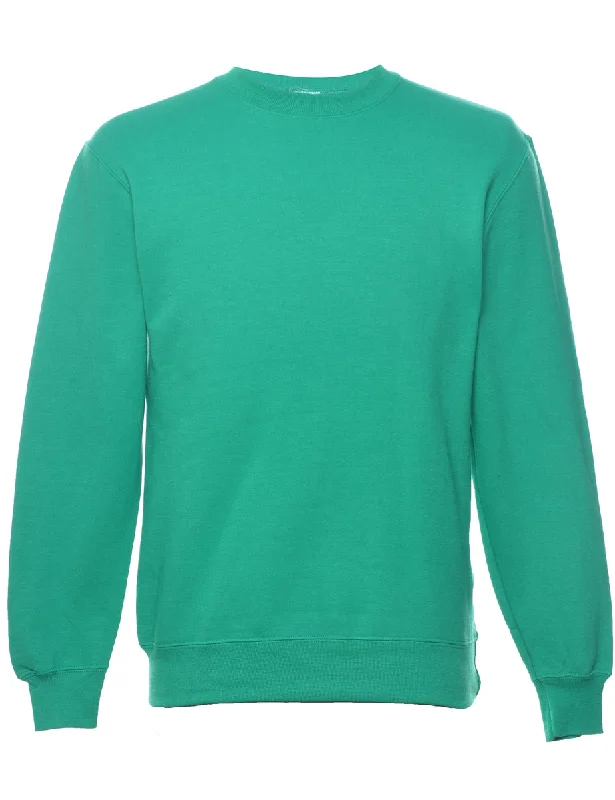 Soft Casuals Green Plain Sweatshirt - XS