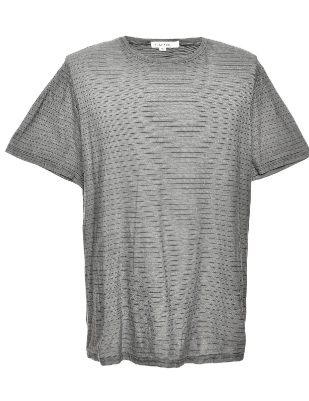Fashion Must-have Grey Calvin Klein Printed T-shirt - L