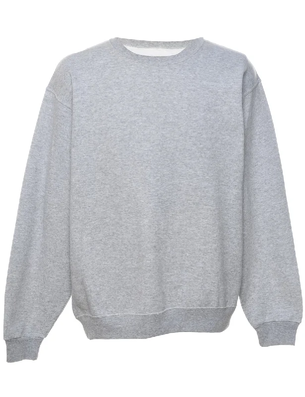 Exquisite Design Grey Plain Sweatshirt - L