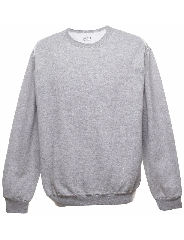 Layered Comfort Grey Plain Sweatshirt - L