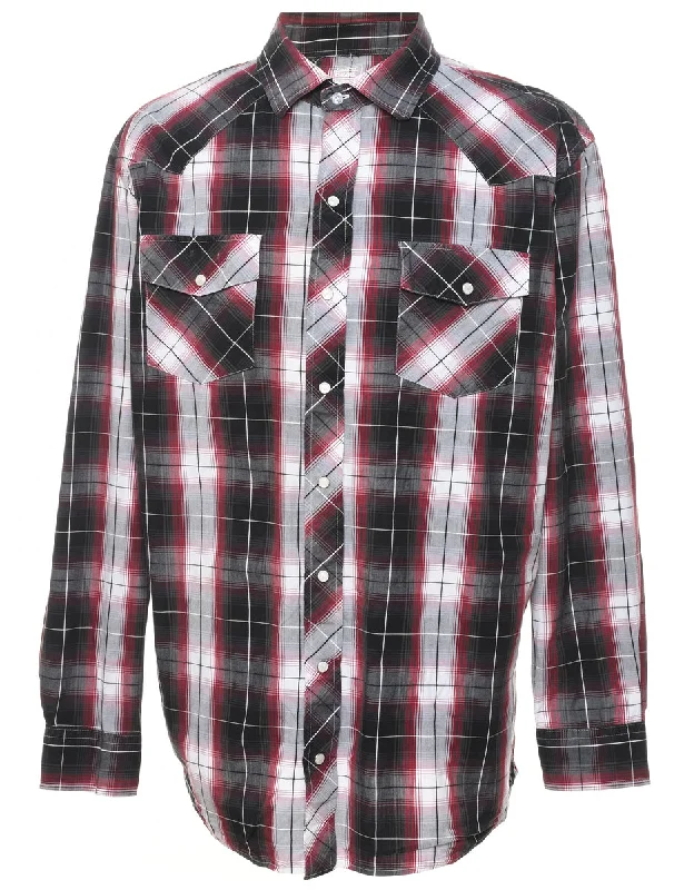 Comfortable Fitwear Grey & Red Checked Shirt - XL