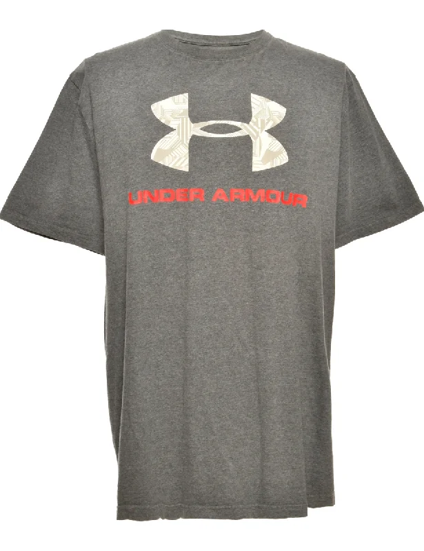 Comfortable Outfits Grey Under Armour Printed T-shirt - L
