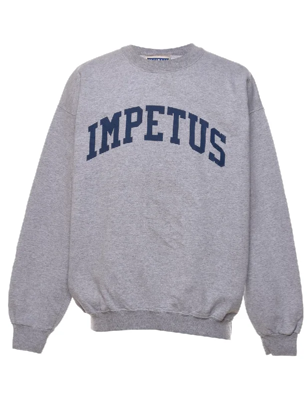 Cool Breeze At Night Impetus Grey & Navy Printed Sweatshirt - M