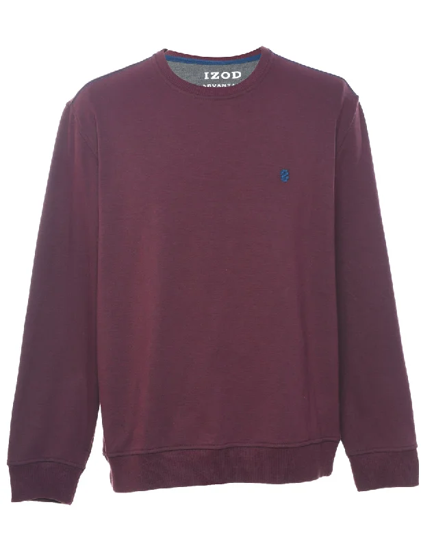 Simple And Comfortable Izod Plain Maroon Sweatshirt - L