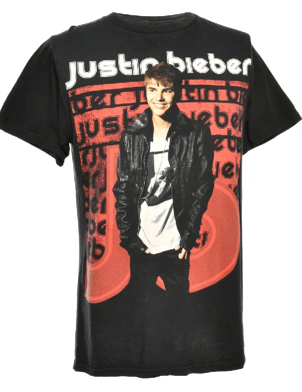 Cozy Outfit Justin Bieber Black Band T-shirt - L