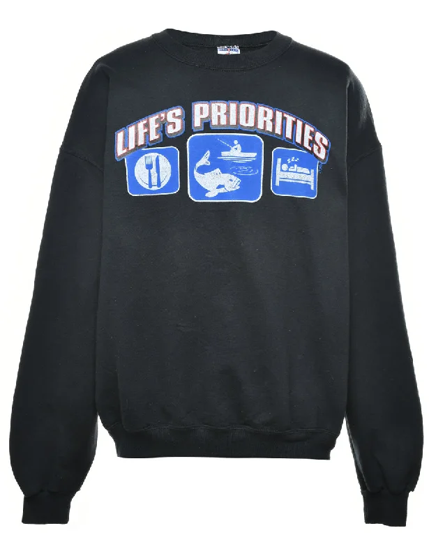 Fashion Expert Life's Priorities Drop Shoulder Sweatshirt - M