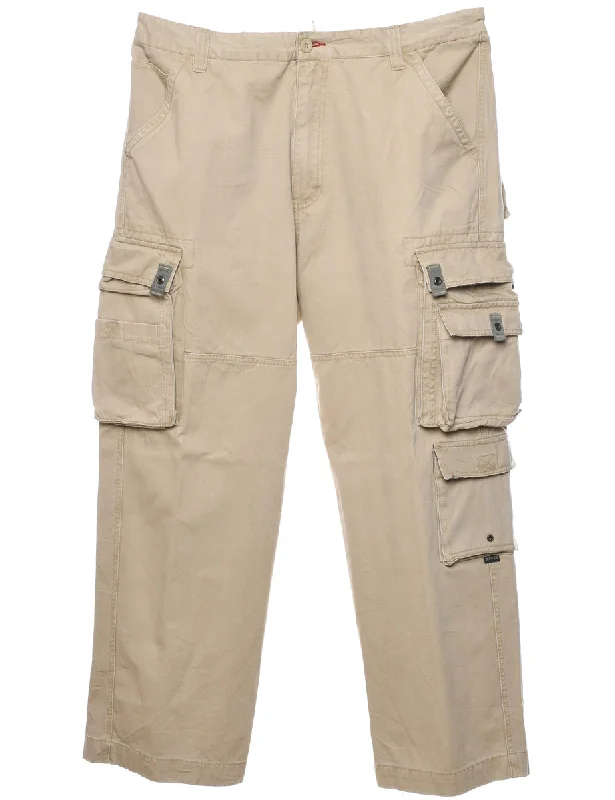 Urban Style Light Brown Y2K Cargo Trousers - W36 L30