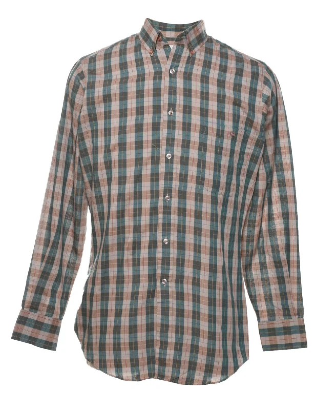Relaxed Tops Long Sleeved Checked Shirt - L