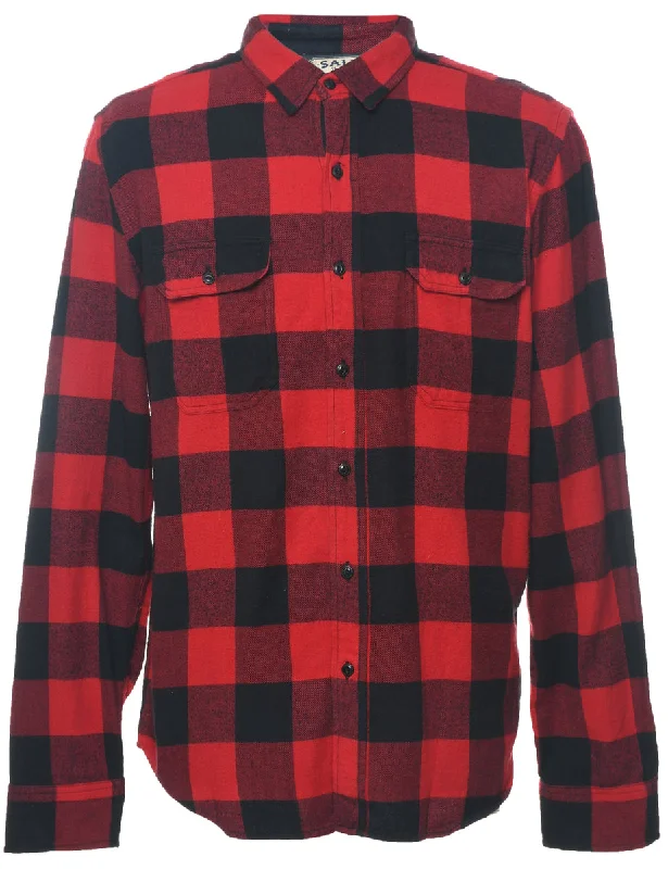 Lazy Home Long Sleeved Checked Shirt - M