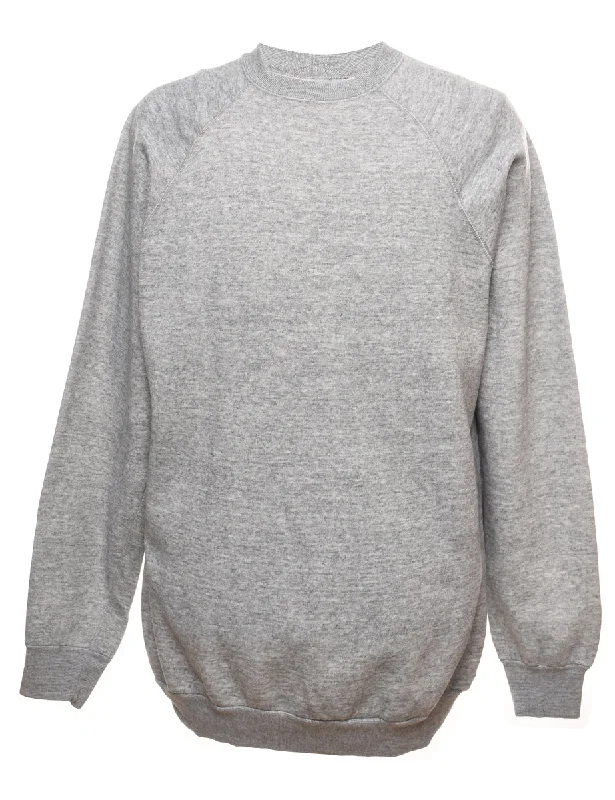 Warm Comfort Marl Grey Plain Sweatshirt - XL