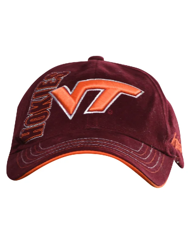 Fashion Classic Maroon Embroided Cap - XS