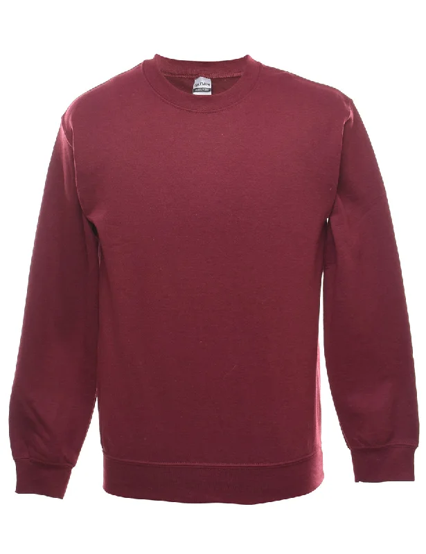 High-quality Fabrics Maroon Plain Sweatshirt - S
