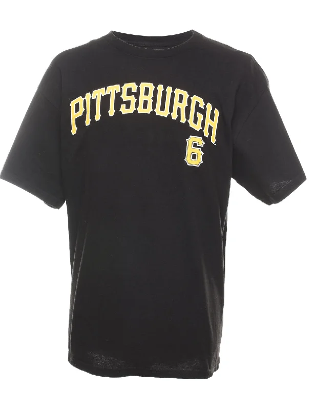 Soft Touch MLB Pittsburgh Black & Yellow Sports T-shirt - XL