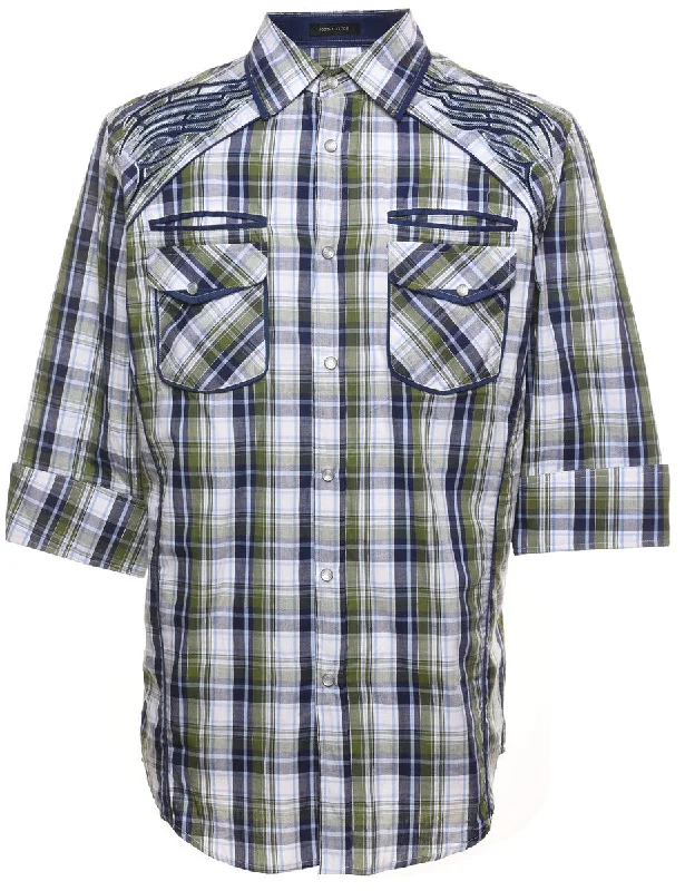 Modern Comfort Wear Multi-Colour Checked Western Shirt - S