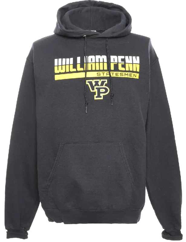 Comfortable Sweaters Navy Champion Printed Hoodie - M
