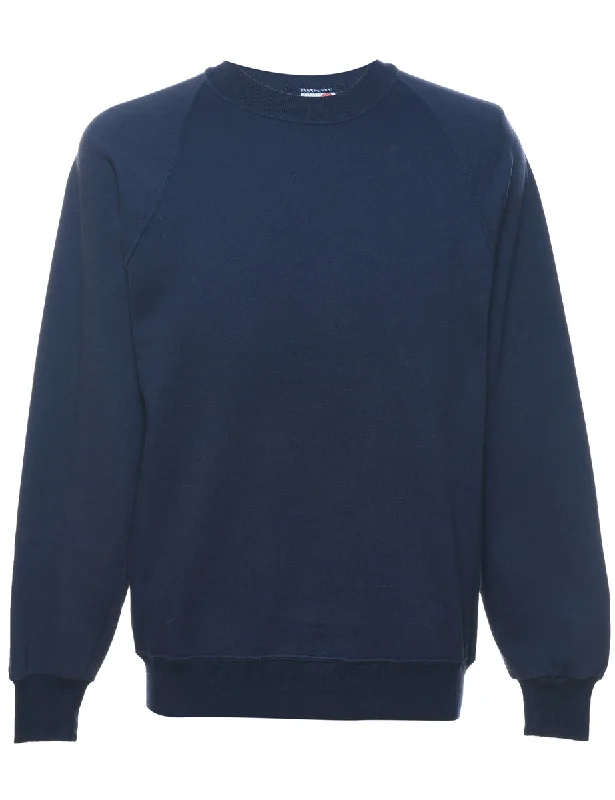 Fashionable Inner Wear Navy Plain Sweatshirt - L