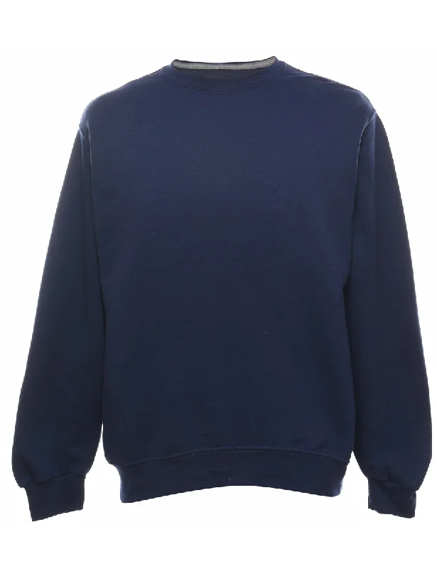 Sports And Leisure Navy Plain Sweatshirt - M