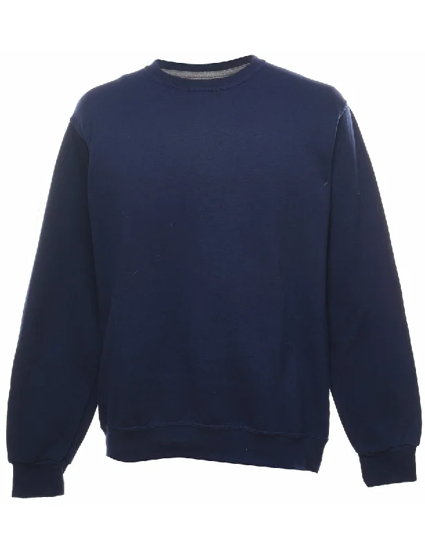 Soft Fashion Navy Plain Sweatshirt - M