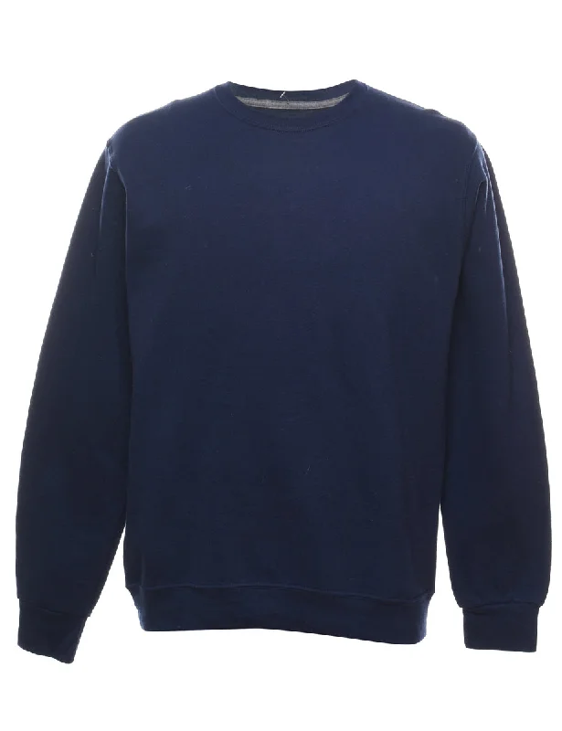Exquisite Details Navy Plain Sweatshirt - M