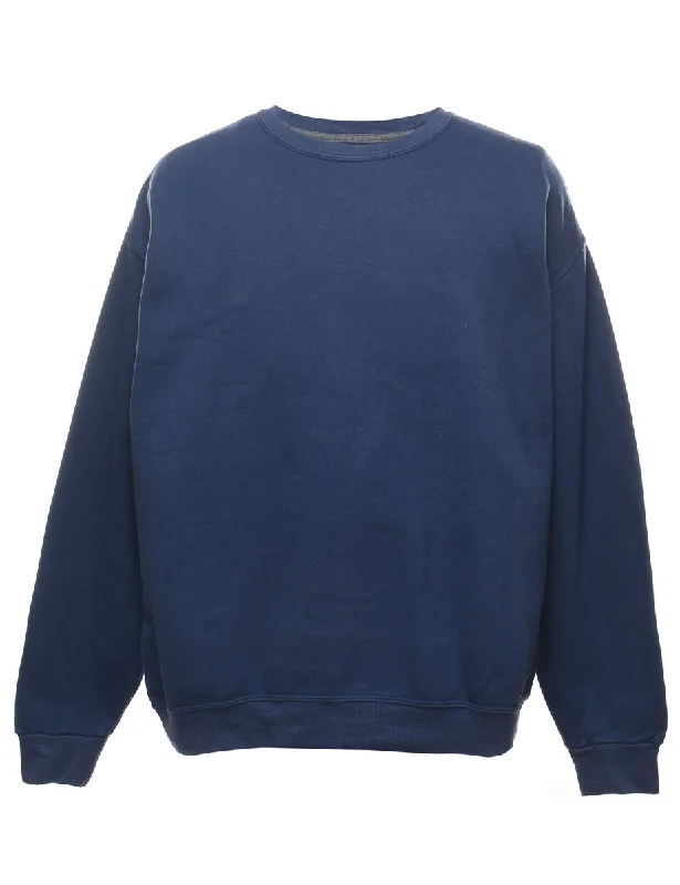 Cozy Lifestyle Navy Plain Sweatshirt - XL