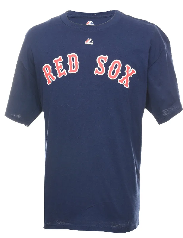 New Season Series Navy, Red & White Red Sox Printed T-shirt - XL